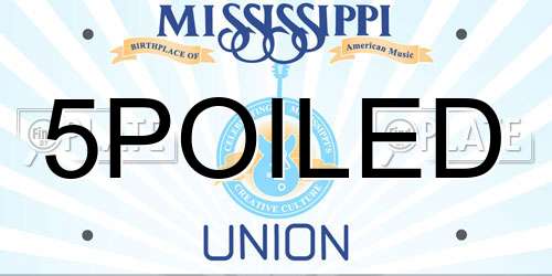5POILED Mississippi License Plate