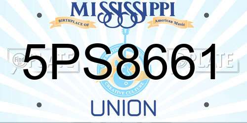 5PS8661 Mississippi License Plate