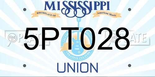 5PT028 Mississippi License Plate