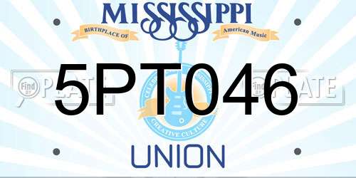 5PT046 Mississippi License Plate