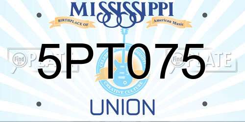 5PT075 Mississippi License Plate
