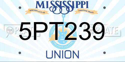 5PT239 Mississippi License Plate