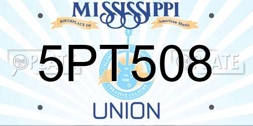 5PT508 Mississippi License Plate