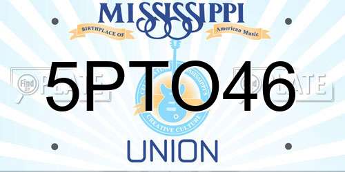 5PTO46 Mississippi License Plate