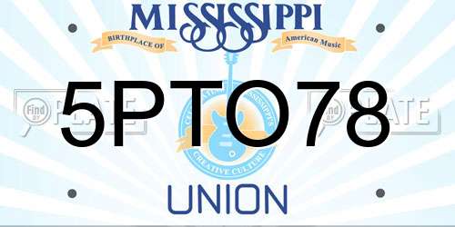 5PTO78 Mississippi License Plate