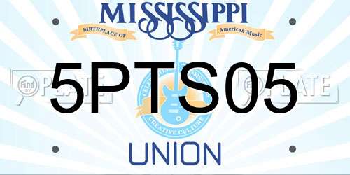 5PTS05 Mississippi License Plate