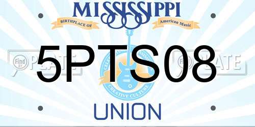 5PTS08 Mississippi License Plate