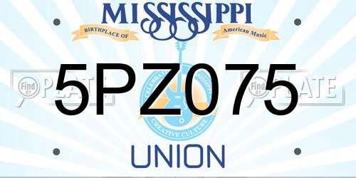 5PZ075 Mississippi License Plate
