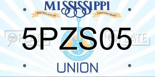 5PZS05 Mississippi License Plate