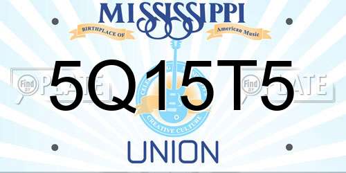 5Q15T5 Mississippi License Plate