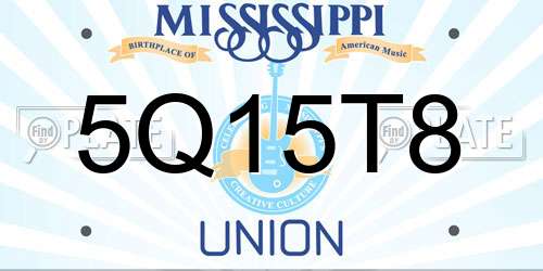5Q15T8 Mississippi License Plate