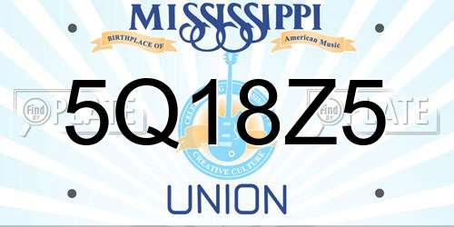 5Q18Z5 Mississippi License Plate