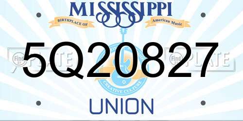 5Q20827 Mississippi License Plate