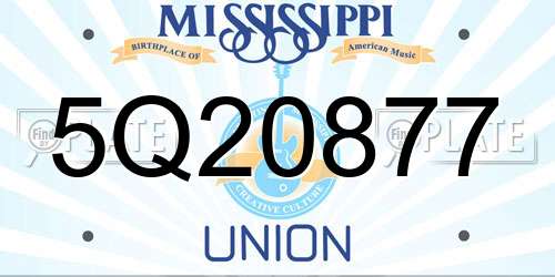 5Q20877 Mississippi License Plate
