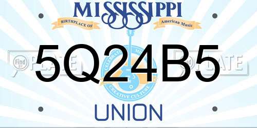 5Q24B5 Mississippi License Plate