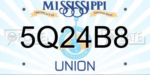 5Q24B8 Mississippi License Plate