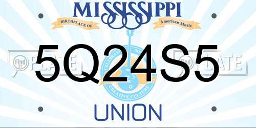 5Q24S5 Mississippi License Plate