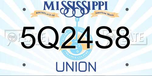 5Q24S8 Mississippi License Plate