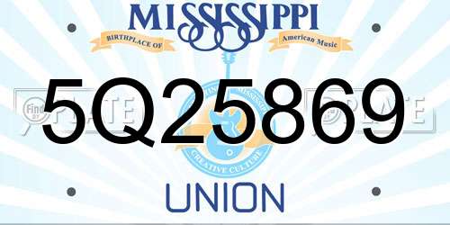 5Q25869 Mississippi License Plate