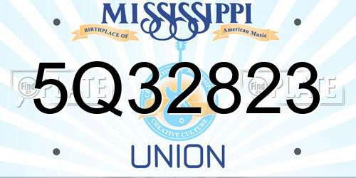 5Q32823 Mississippi License Plate
