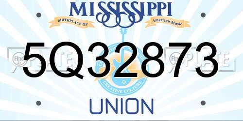 5Q32873 Mississippi License Plate