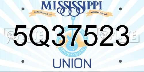 5Q37523 Mississippi License Plate