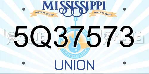5Q37573 Mississippi License Plate
