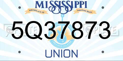 5Q37873 Mississippi License Plate