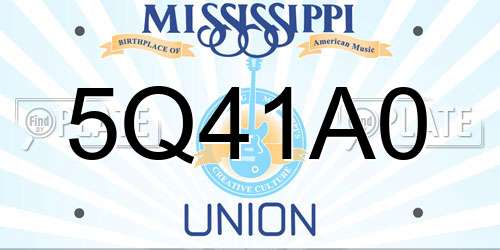 5Q41A0 Mississippi License Plate