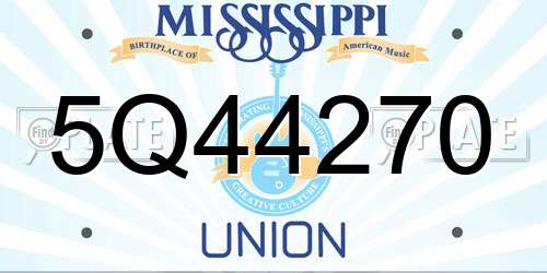 5Q44270 Mississippi License Plate