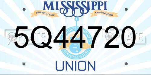 5Q44720 Mississippi License Plate