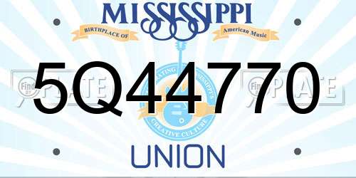 5Q44770 Mississippi License Plate