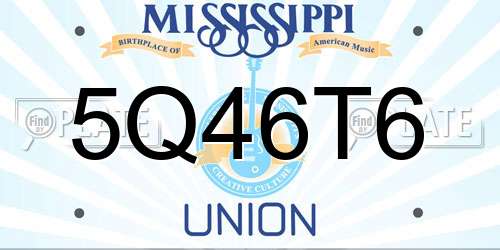 5Q46T6 Mississippi License Plate