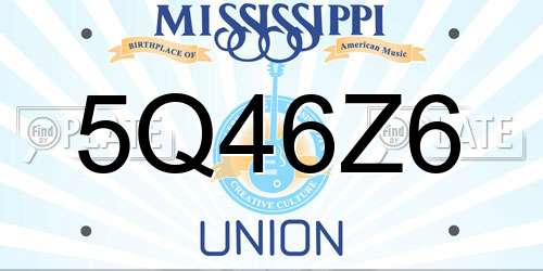 5Q46Z6 Mississippi License Plate