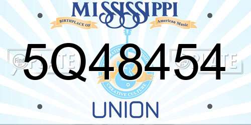 5Q48454 Mississippi License Plate