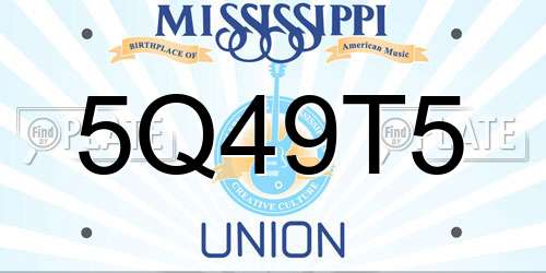 5Q49T5 Mississippi License Plate