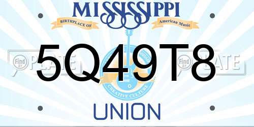 5Q49T8 Mississippi License Plate