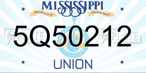 5Q50212 Mississippi License Plate