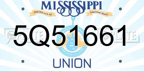 5Q51661 Mississippi License Plate