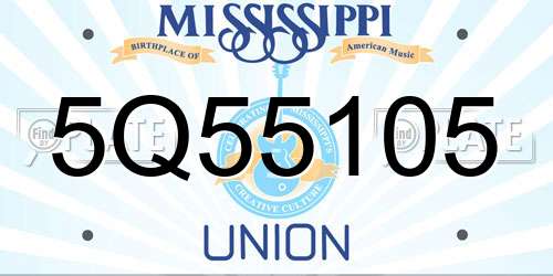 5Q55105 Mississippi License Plate