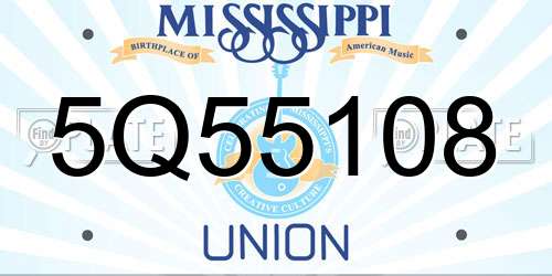 5Q55108 Mississippi License Plate
