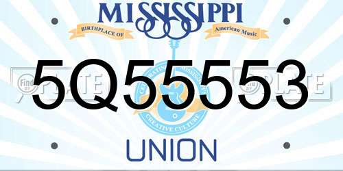 5Q55553 Mississippi License Plate