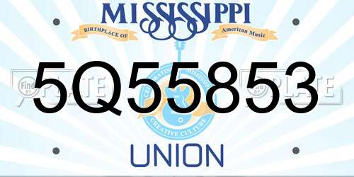 5Q55853 Mississippi License Plate