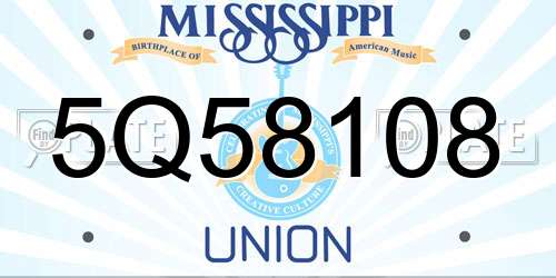 5Q58108 Mississippi License Plate