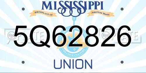 5Q62826 Mississippi License Plate