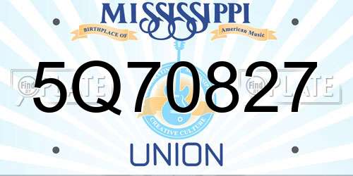 5Q70827 Mississippi License Plate