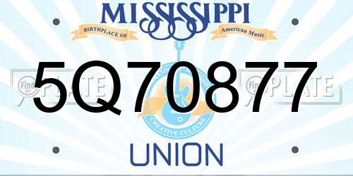 5Q70877 Mississippi License Plate