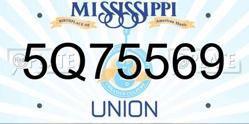 5Q75569 Mississippi License Plate