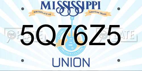 5Q76Z5 Mississippi License Plate