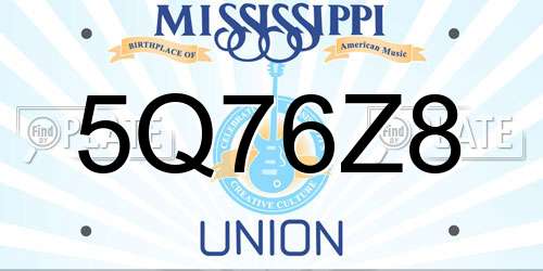 5Q76Z8 Mississippi License Plate